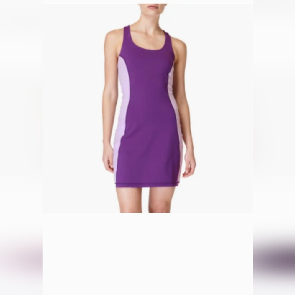 Sweaty Betty Power Workout Colorblock Performance Dress Deep Purple
